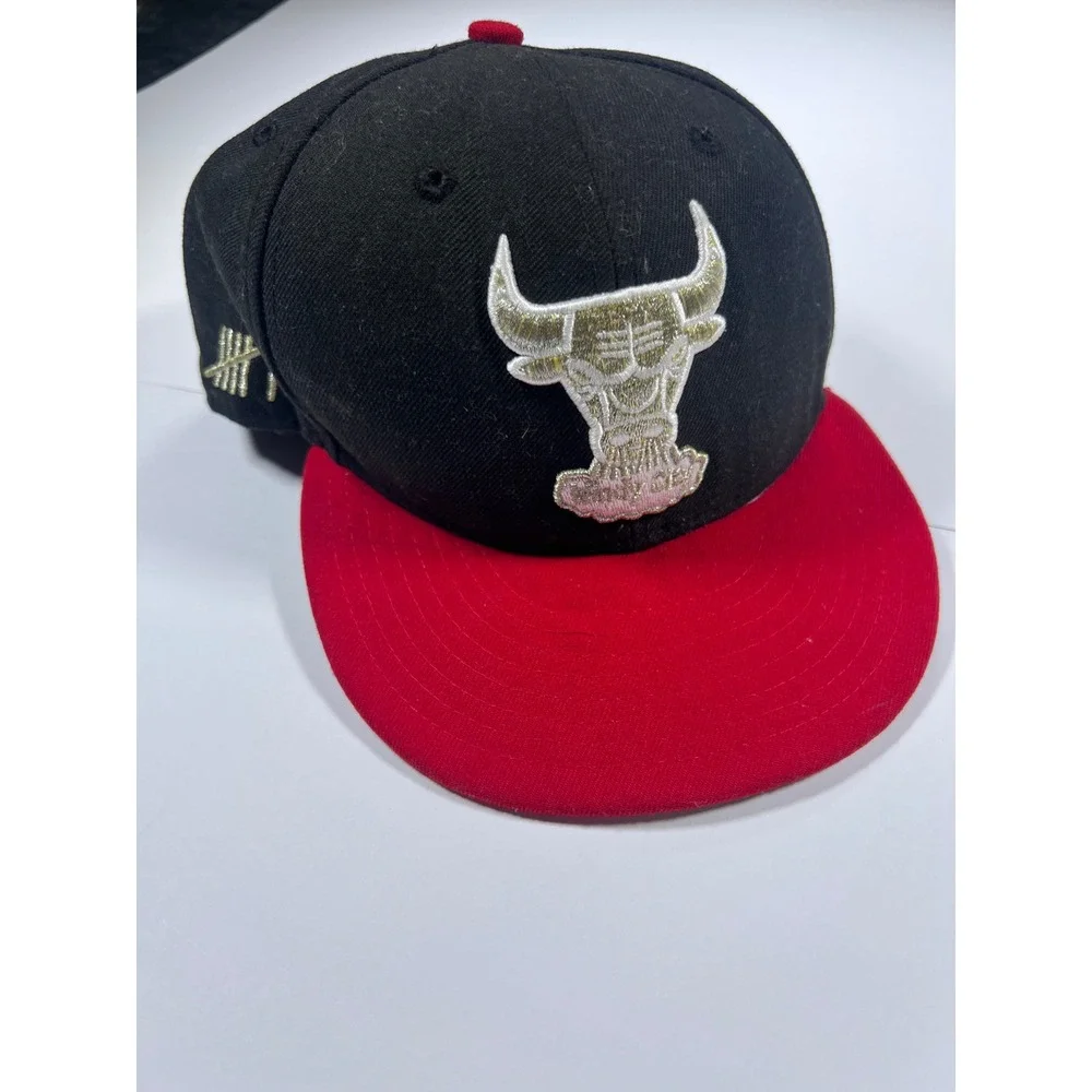 New Era Chicago Bulls Snapback Hat Mens M/L Black Red 1991 Champions 9FIFTY NBA